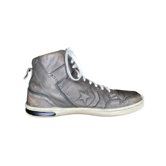 John Varvatos x Converse Distressed Leather Mid Weapon High Top Sneakers - Picture 5 of 16